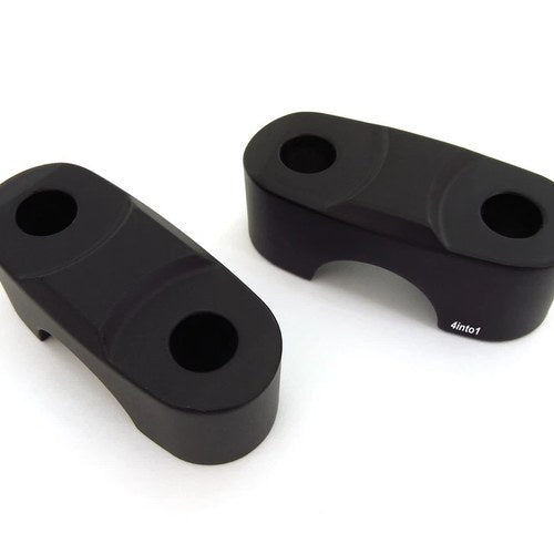 Set of 2 Flat Black Handlebar Clamps - Honda CB160/200/350/360/400/450/550/750