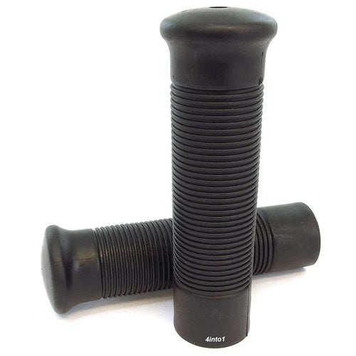 Bomber Grips - Black 7/8" Bars - Retro Cafe Racer Bobber Tracker Chopper