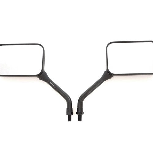 GP Black Rectangular Short Stem Screw In Mirror Set - 10mm - Left and Right
