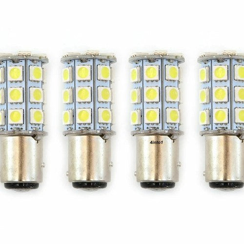 Set of 4 - LED Bulbs - 27 Smd - 1157 - Amber - RV Camper Car Truck Motorcycle