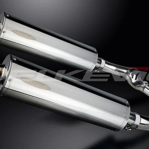 Delkevic 18" Stainless Oval Mufflers - Honda CBR1000F 1987-1999 Exhaust