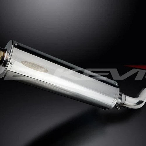 Delkevic 18" Stainless Oval Muffler Slip On - Honda VFR800 Interceptor 1998-2001