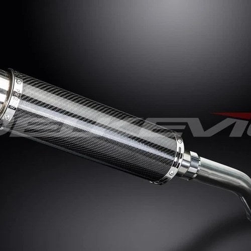 Delkevic 14" Carbon Fiber High Mount Muffler Slip-on - Honda VFR800 Fi 1998-2001