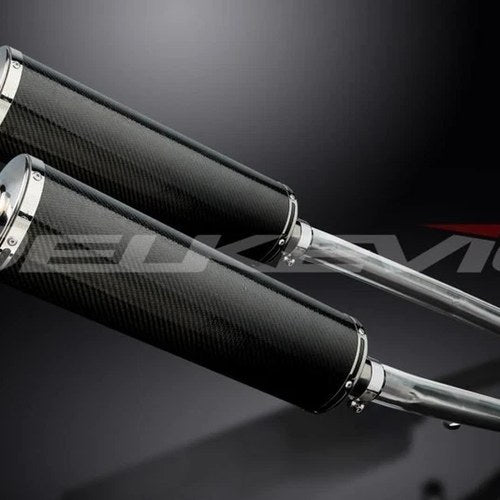 Delkevic 18" Carbon Oval Slip On Mufflers - Kawasaki ZX-14 2012-2021 Exhaust