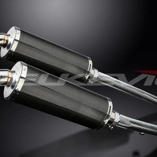 Delkevic 14" Carbon Oval Slip On Mufflers - Kawasaki ZX-14 2012-2021 Exhaust