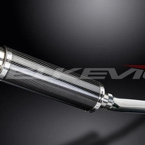 Delkevic 14" Carbon Round Slip On Muffler - Kawasaki ZX-9R 1994-1997 Exhaust