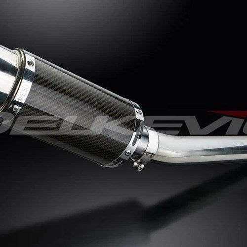Delkevic 8" Carbon Round Slip On Muffler - Suzuki GSX-R1000 2005-2006 Exhaust