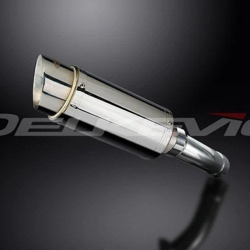 Delkevic Mini 8" Stainless Round Muffler Yamaha Fazer 8 FZ8 2010-2015 Exhaust