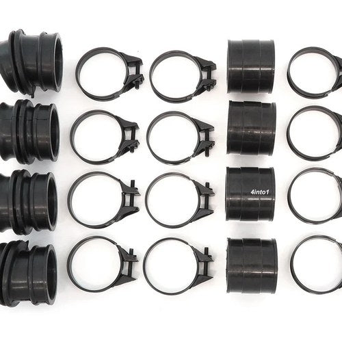 Insulator Set With Clamps - Honda CB500K CB550 Four Intake Air Box Rubber Boots