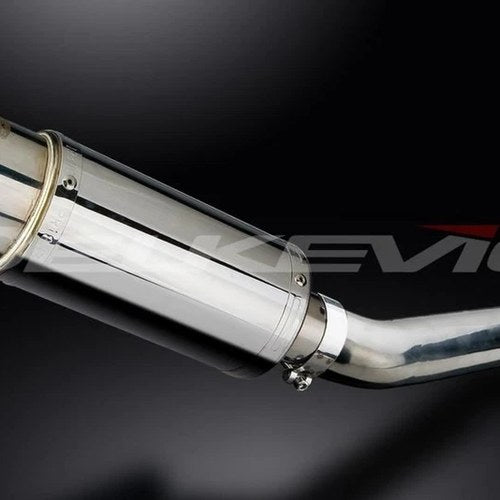 Delkevic 8" Stainless Steel Round Slip On Muffler - Yamaha YZF600R 95-07 Exhaust