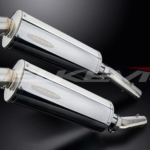 Delkevic 14" Stainless Oval Muffler - Aprilia Rsv 1000 R Factory - 03-10 Exhaust