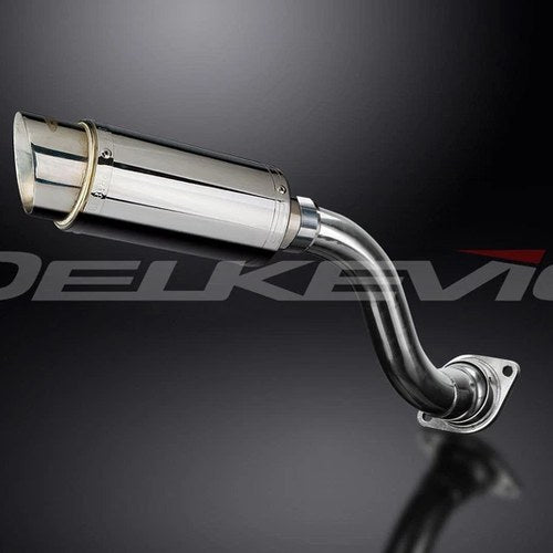 Delkevic 8" Stainless Steel Round Muffler - Honda VFR750 -1990-1993 Exhaust
