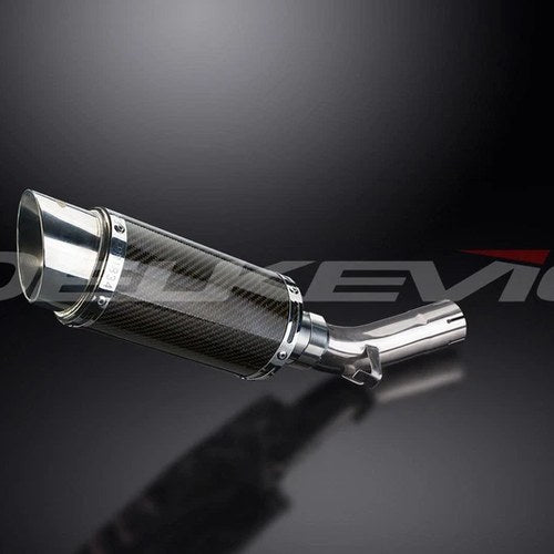 Delkevic 8" Carbon Fiber Round Muffler - Suzuki GSX-S1000F ABS - 16-20 Exhaust
