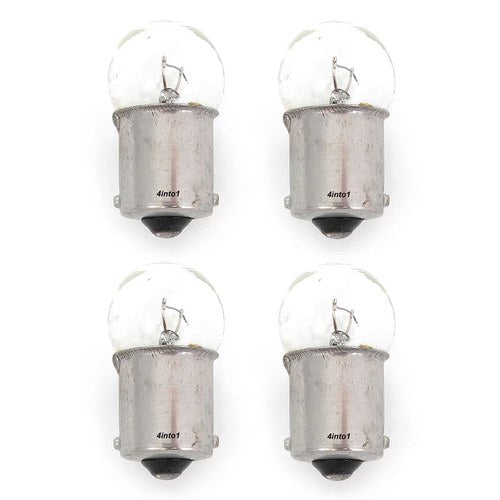 Set of 4 Mini 1156 Turn Signal Bulbs - Single Filament - Clear