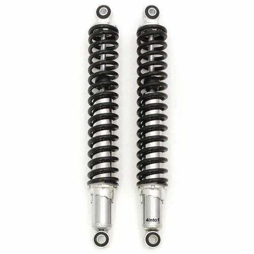 Chrome Motorcycle Rear Shocks w/ Black Springs 395mm 15 1/2" Honda XL125S XL185S