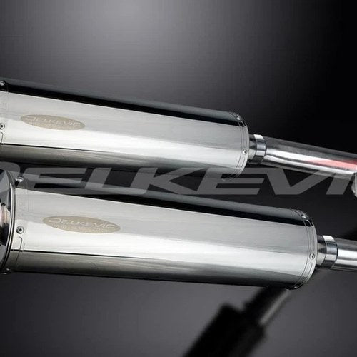 Delkevic 18" Stainless Oval Slip On Mufflers - Yamaha FJR1300 2001-2005 Exhaust