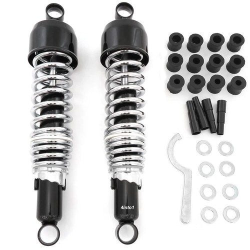 Performance Rear Shocks - Black w/ Chrome Spring - Eye / Eye - 335mm (13 1/8")