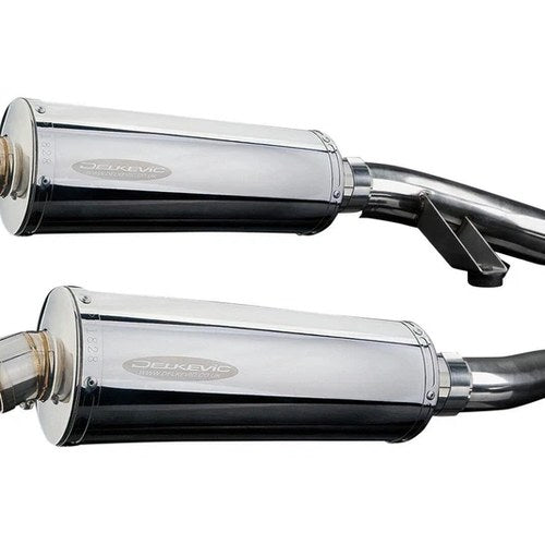 Delkevic 14" Stainless Steel Oval Mufflers - Triumph Trophy 1200 - 95-03 Exhaust