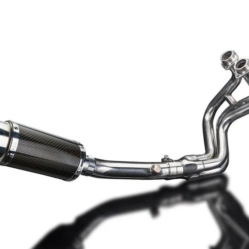 Delkevic 3-1 Exhaust System 8" Carbon Muffler - Yamaha FZ-09 MT-09 XSR900 14-20