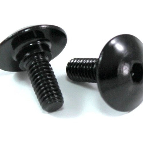 2x Black Aluminium Fairing Bolts m6 x 16mm +3mm Shoulder Step Motorcycle Screw
