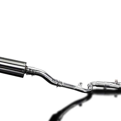 Delkevic Full 2-1 Exhaust System 8" Round Muffler - Kawasaki Ninja 300 - 13-17
