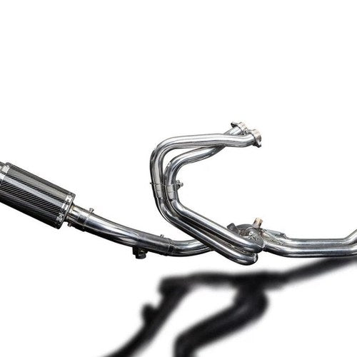 Delkevic Full 4-1 Exhaust System 8" Carbon Round Muffler - Honda VFR800 98-01