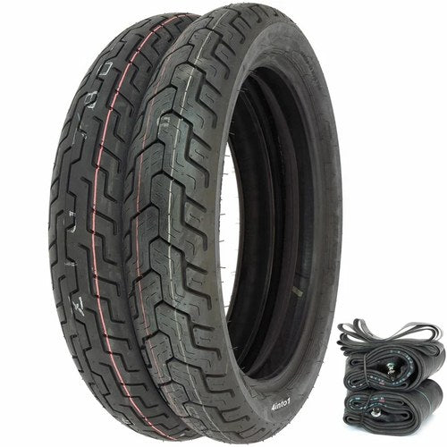 Dunlop D404 Tire Set - Honda CB450 CB500 CB750 - Tires Tube and Rim Strips