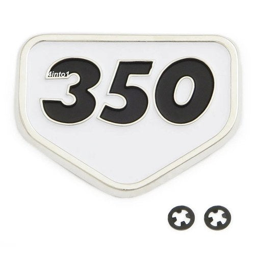 Side Cover Emblem White - 87128-310-000A - Honda CB350 CL350 SL350 1969-1970