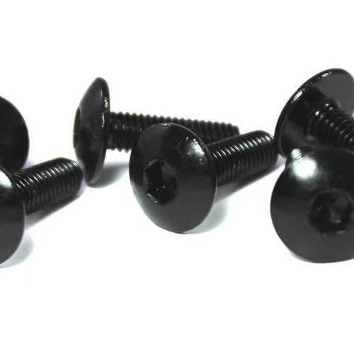 6x Black Aluminium Wind Shield Screen Bolts m5 x 16mm Pan Button Head