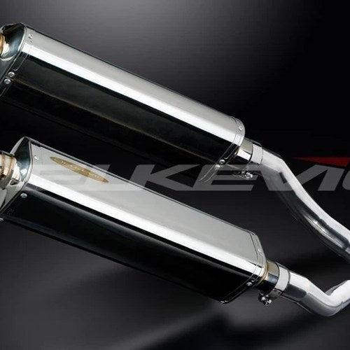 Delkevic 17" Stainless Tri-Oval Mufflers - Honda ST1300 2003-2015 Exhaust