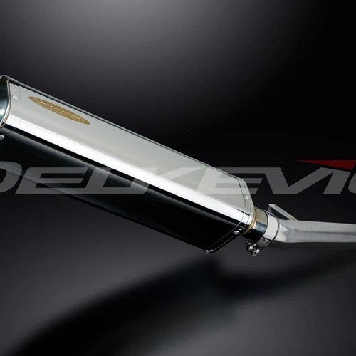 Delkevic 17" Stainless Tri-Oval Muffler - Suzuki GSX750F Katana - 98-06 Exhaust