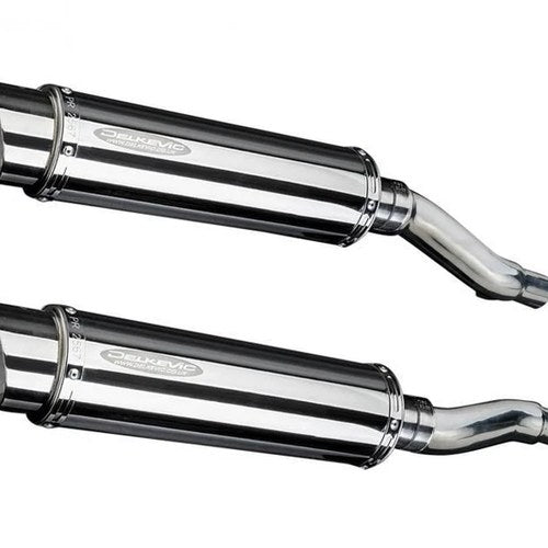 Delkevic 14" Stainless Round Slip-On Exhaust Kawasaki GPZ500S Ninja 500 1987-09