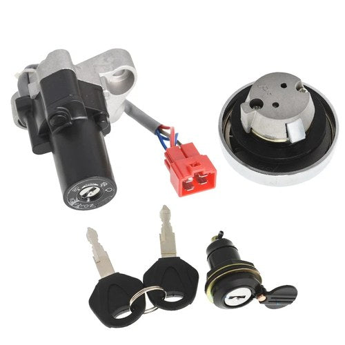 For Yamaha V-STAR 650 1100 1999-2016 Ignition Switch Fuel Cap Seat Lock Key Set