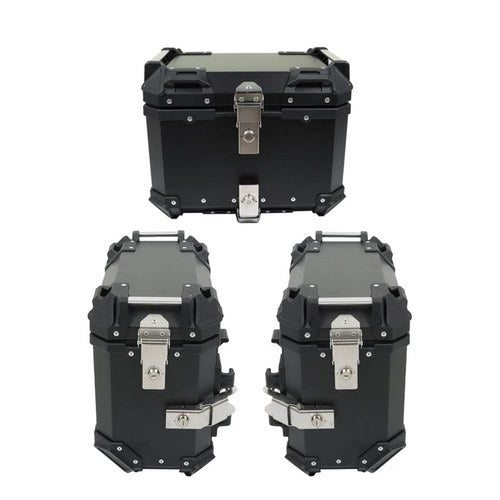 Motorcycle 36L Side Case Hard Saddlebag + 55L Top Case Tail Box Luggage New
