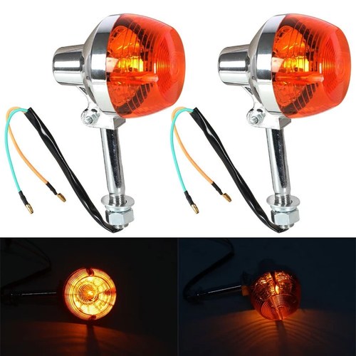 New 2Pcs Turn Signal Light For Honda CT70 CT90 XL100 CB350 CM400 CB450 CB750 8mm