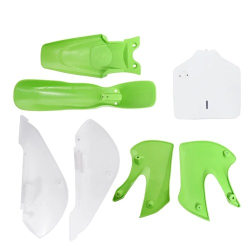 Plastic Fender Fairing Kit For Kawasaki KLX110 2002-2009 Green&White
