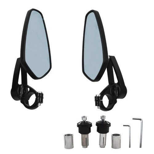 For Yamaha Honda Kawasaki 7/8" Motorcycle Handle Bar End Rearview Side Mirrors