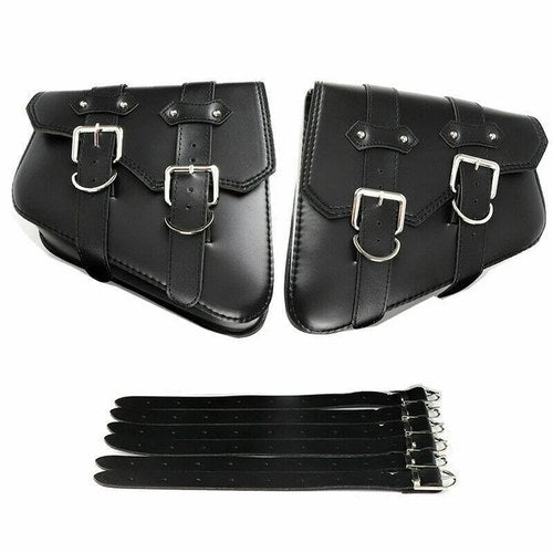For Sportster 883 PU Leather Motorcycle Saddle Bags Saddlebag Luggage Bag