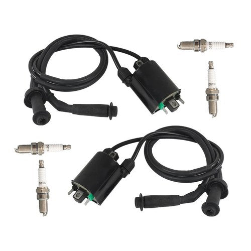 Ignition Coil & Spark Plug & Cap For Honda Shadow 1100 VT1100 1987-2007 2pcs