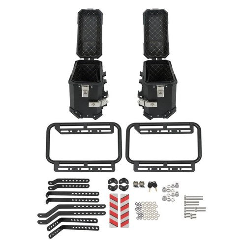 Motorcycle 36L Aluminum Side Case Hard Saddlebags Tour Trunk & Mounting Bracket