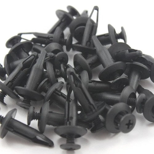 25 x Quality 6mm M6 Plastic Push Screw Rivet Scrivet Fairing Panel Fixings Clips