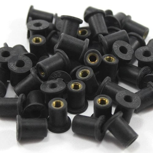 50x m6 6mm Rubber Well Nuts Fairing Fasteners Ducati Yamaha Kawasaki Suzuki