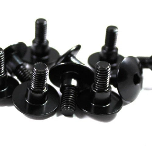 10x Black Aluminium Fairing Bolt m6 x 16mm +6mm Shoulder Step Motorcycle Screw