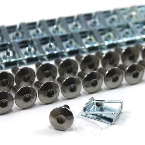 25 x Motorcycle Fairing m5 Stainless Pan Head Allen Bolt & Spring C Clips Nuts