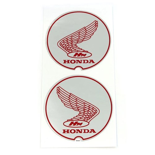 Honda 1967-1968 P50 "Little Honda" Wing Frame Decal Set - Silver Decals - L & R