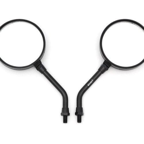 Set of 2 Kawasaki Z1 Style Black Motorcycle Mirrors - Short Stem 10mm Universal