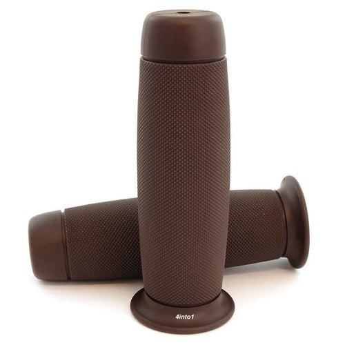 Rebel Motorcycle Grips - Cafe Brown - Retro Cafe Racer Bobber Tracker Chopper