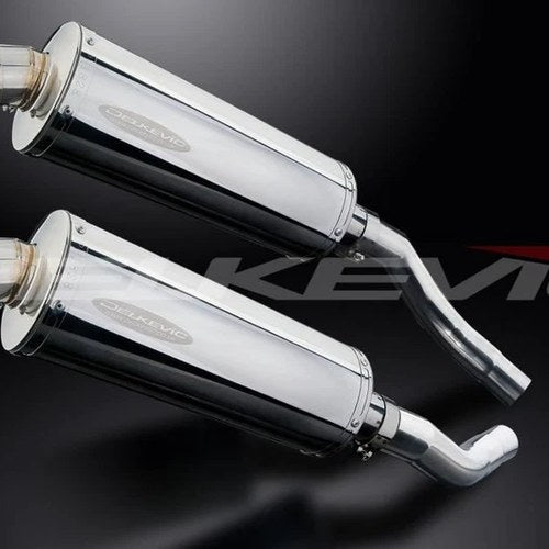 Delkevic 14" Stainless Oval Mufflers - Honda ST1300 2003-2015 Exhaust