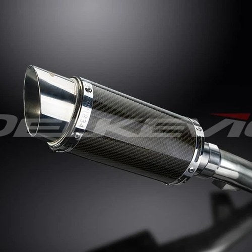 Delkevic 8" Mini Carbon Round Muffler Slip On - Honda NC700X ABS 2011-2017