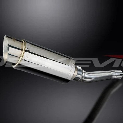Delkevic Mini 8" Stainless Steel Round Muffler Slip On - Honda CBR250R 2011-2014